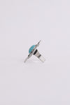 Western Silver Adjustable Turquoise Statement Ring