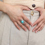Western Silver Adjustable Turquoise Statement Ring