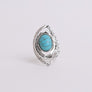 Western Silver Adjustable Turquoise Statement Ring