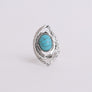 Western Silver Adjustable Turquoise Statement Ring