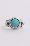 Adjustable Silver Turquoise Ring - Vintage Charm