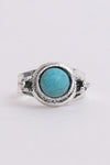 Adjustable Silver Turquoise Ring - Vintage Charm
