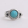 Adjustable Silver Turquoise Ring - Vintage Charm