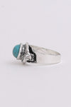 Adjustable Silver Turquoise Ring - Vintage Charm