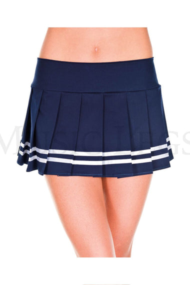 Pleated double striped skirt