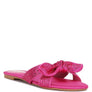 Fleurette Fushia Bow Flat Sandals