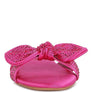 Fleurette Fushia Bow Flat Sandals
