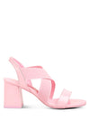 Elastic Straps Block Heel Sandals