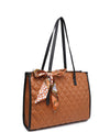 2In1 Quilted Tote Bag with Ribbon Scarf Set 716545