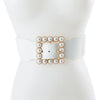 SQUARE SHAPED PEARL FACETED FASHION BELT