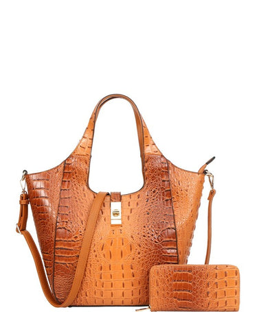2-IN-1 Alligator Crocodile Satchel Shoulder