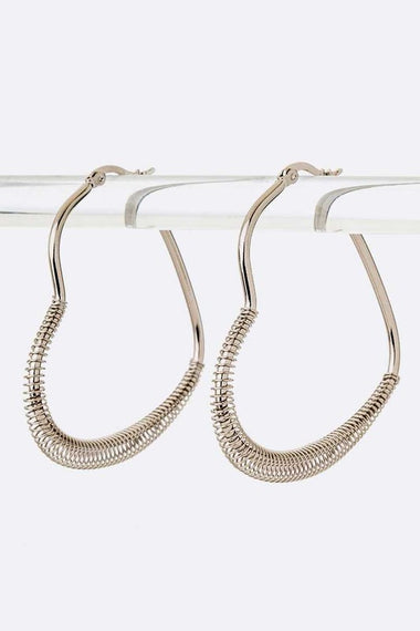 Stainless Steel Iconic Heart Shape Hoop Earrings