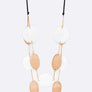 Mix Media Resin Disk Layer Long Necklace Set