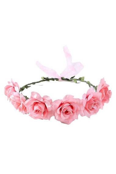 Solid Rose Hair Flower Corolla Head Band Wreath