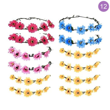 Dozen Hair Flower Corolla Head Band S1