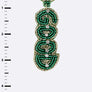 LUCKY Beaded Saint Patricks Day Earrings
