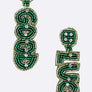 LUCKY Beaded Saint Patricks Day Earrings