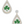 St Patrick's Day Seed beads Green Clover Leaf Teardrop Stud Earrings White