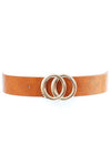 Twin O Carved PU Leather Belt