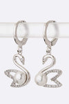 Cubic Zirconia Swan Ear Hugger Earrings