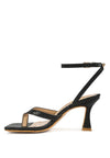 CELTY Ankle Strap Spool Heel Thong Sandals