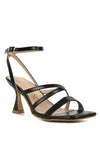 SERLING Open Square Toe Spool Heel Sandals