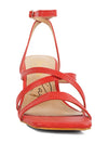 SERLING Open Square Toe Spool Heel Sandals