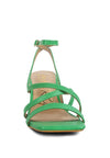 SERLING Open Square Toe Spool Heel Sandals