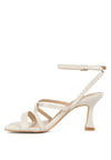 SERLING Open Square Toe Spool Heel Sandals