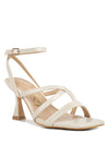 SERLING Open Square Toe Spool Heel Sandals