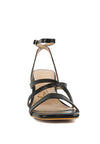 SERLING Open Square Toe Spool Heel Sandals