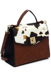 Colorblock Twist Lock Flap Satchel