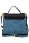 Colorblock Twist Lock Flap Satchel