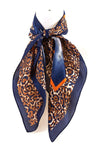 Leopard Flower Real Silky Feel Square Scarf