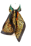 Leopard Flower Real Silky Feel Square Scarf