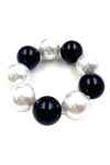 Single Lines Faux Pearls Elastic Stretch Bracelet