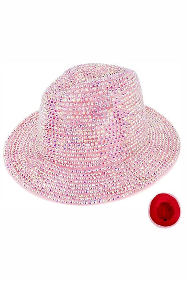 Bling Chip Stone 2 Tone Fedora Hat