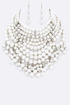 Pearlized Beads Statement Necklace Set