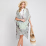 DIONA J TIE DYE PRINT KIMONO CARDIGAN ONE SIZE COLOR OLIVE