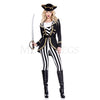 High Seas Captain Black & White Women's Halloween Cosplay Costume Size M/L