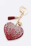 Iconic Rhinestone Heart Pillow Key Chain