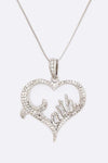 FAITH Cubic Zirconia Heart Pendant Necklace