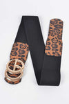 Plus Size Leopard Print Iconic Buckle Stretch Belt