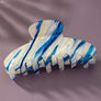 Large colorful striped acetate hair claw clip