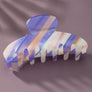 Large colorful striped acetate hair claw clip