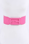 Plus Size Tonal Buckle Elastic Belt