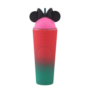 DIONA J CUTE EAR TUMBLER WITH STRAW COLOR RED