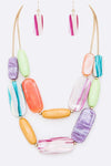 Mix Tone Resin Layer Necklace Set