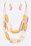 Mix Tone Resin Layer Necklace Set