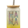 Diona J Mother's Day Gift Colored MAMA 18oz Tumbler Stack Cup With Bamboo Lid and Steel Straw